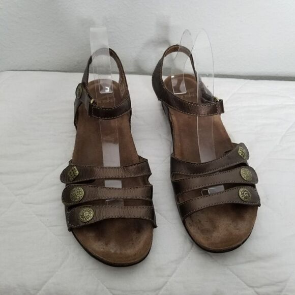 Dansko Jess Brown Leather Cork Sole Strappy Caged Ankle Strap Sandals 41 - Picture 2 of 11